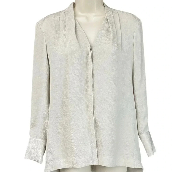 Helmut Lang Silk Button Up Blouse Designer Classic - Picture 2 of 11
